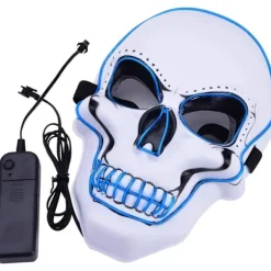 Halloween-mask led, dödskallemask, ofarlig LED-mask med 3 blixtar><noscript><img width=