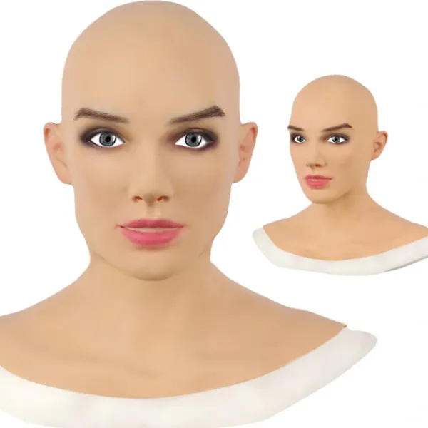 Halloweenmask realistisk kvinnlig latexhuva Cosplay Queen> Masker