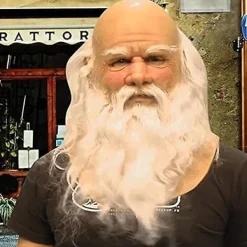 Halloweenmasker för Vuxna, Jultomtemask med Vitt Skägg i Latex, Söt Julmask för Barn och Vuxna, Helansiktsmasker för Cosplay Kostym Julfest Karneval | Fyndiq><noscript><img width=