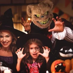 Halloweenmasker, Läskiga Björnmasker, Kostymmasker för Vuxna och Barn, Blodiga Björnmasker><noscript><img width=