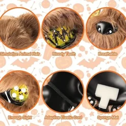 Halloweenmasker, Läskiga Björnmasker, Kostymmasker för Vuxna och Barn, Blodiga Björnmasker><noscript><img width=