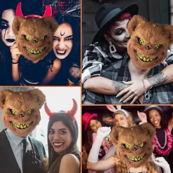 Halloweenmasker, Läskiga Björnmasker, Kostymmasker för Vuxna och Barn, Blodiga Björnmasker><noscript><img width=