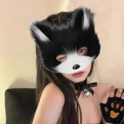 Halloween-maskuppsättning med katt, räv och varg, pälskostym, rävkostym, cosplaykostym, Halloween, rävsvans cosplay, Halloween-rävmask, karneval Halloween-fest | Fyndiq> Tillbehör
