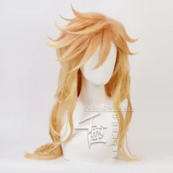 Halloween-peruk Demon Slayer-peruk Cosplay Stridande Häst Gradient Lockigt Hår Kvinnlig Syntetisk Fiber Peruk Manlig Karneval Halloween-WELLNGS><noscript><img width=