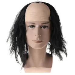 Halloweenperuker Skallig Hår Maskerad Kostymfest Rolig Cosplay Rekvisita Svart/Vit> Peruker