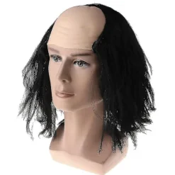 Halloweenperuker Skallig Hår Maskerad Kostymfest Rolig Cosplay Rekvisita Svart/Vit><noscript><img width=