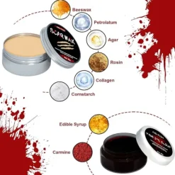 Halloween-smink inkluderar ärrvax> Smink