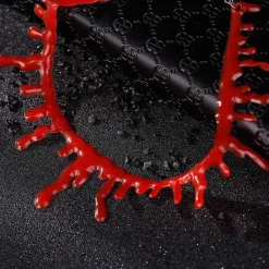 Halloween-smycken, halsband, blodfläckade halsband, röd imitation blödande ha> Smink