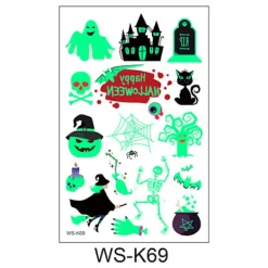 Halloween-tatueringar för män och kvinnor 6-pack> Smink