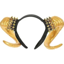 Halloween-tema Horn Hårband Party Nithuvudband Party Kreativt Hårband Gyllene 26X14.5cm> Huvudbonader