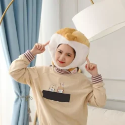 Haloppe Söta Flicka Plysch Hatt Mössa Gris Hippo Corgi Bakdel Dockhuvudbonad Kostym Fotorekvisita A> Huvudbonader