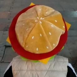 FMYSJ Hamburgerhatt för vuxna, söt rolig realistisk mysig stretchig kostymaccessoar mjuk herr dam snabbmat hamburgerkeps för present (FMY) One Size | Fyndiq><noscript><img width=