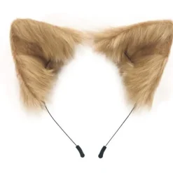 Handgjord fluffig fuskpäls räv kattöron pannband djuröron hårbåge hår> Huvudbonader