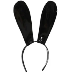 Handgjord pannband i läder med kaninöron, hårtillbehör för prestationer (B)> Huvudbonader