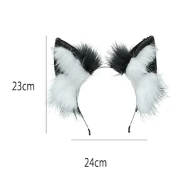 Handgjort konstpäls räv varg öron pannband Halloween> Huvudbonader