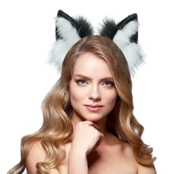 Handgjort konstpäls räv varg öron pannband Halloween><noscript><img width=