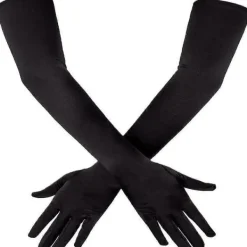 Handskar Långa Svarta Satinhandskar Aftonhandskar Operahandskar Svarta 21 "Armbågshandskar För Flickor Kvinnor (svart)> Tillbehör
