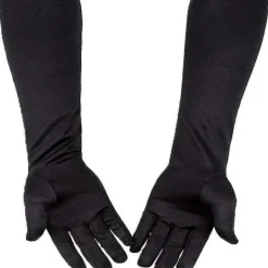 Handskar Långa Svarta Satinhandskar Aftonhandskar Operahandskar Svarta 21 "Armbågshandskar För Flickor Kvinnor (svart)> Tillbehör