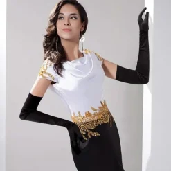 Handskar Långa Svarta Satinhandskar Aftonhandskar Operahandskar Svarta 21 