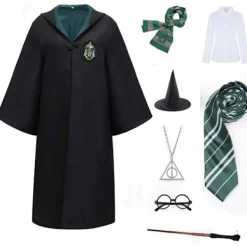 KOOLYOU Harry Potter magiska dräkt Slytherin 8-delad set (halsband) Barn 125> Dräkter