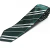 Harry Potter slips - Gryffindor - Slytherin - Ravenclaw - Hufflepuff - slips med randig fluga - slips cosplay kostym (Grön)> Tillbehör