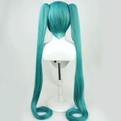 Hatsune Miku Cosplay Peruk med Två Långa Raka Hästsvansar[JUN]><noscript><img width=