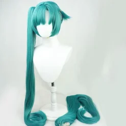 Hatsune Miku peruk Cosplay Party peruker med 2 hästsvansar lång rak {ROG}><noscript><img width=