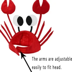 Hatt för män och kvinnor med 3D-hummer, kräftor, krabba, skaldjur, med klor (krabba)><noscript><img width=