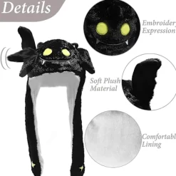 Hatt med rörliga öron Hoppande rolig plyschspökehatt Unisex Öronlappar Rörliga öron Hatt Cosplay Halloween Julfesthatt><noscript><img width=