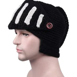 Hatt Visor Virkad Stickad Mössa Hatt Mask Set Handgjord Vinter Stickad Mössa Hatt Vinter Romersk Riddare Stickad Hatt Öronlapp Skidmössa Vinter Stickad Hatt Gladiator | Fyndiq> Huvudbonader