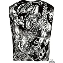 XiaoTeng HEL RYGGTAVLA! Tillfällig Tatuering 48 x 34cm - demoner> Smink