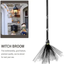 Helig häxbroom Cosplay rekvisita trollkarl flygande kvast tillbehör för barn svart><noscript><img width=