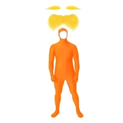 Helkropps Spandexdräkt med Ansiktsöppning & Gratis Låtsasmustasch [JUN] 140> Dräkter