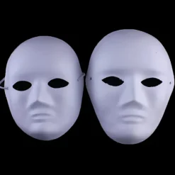 Jettbuying Helmasker Papper Blank Vit Halloween Cosplay Cat Paintab ONESIZE> Masker