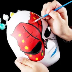 Jettbuying Helmasker Papper Blank Vit Halloween Cosplay Cat Paintab ONESIZE><noscript><img width=