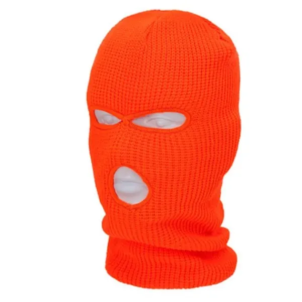 Heltäckande skidmask vintermössa Balaclava huva mössa varm taktisk hatt 3 hål> Huvudbonader