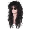 Herr Dam 70-tal 80-tal Rock Punk Peruk Långt lockigt hår Halloween peruker> Peruker