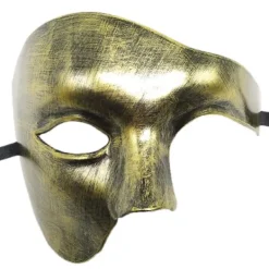 Herr Mask Phantom of the Opera Maskerad Mask Halvmask (Guld)> Masker