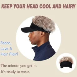 Herrhattar med roliga hår, keps med löshår för män, Guy Fieri perukhatt, justerbar basebollkeps><noscript><img width=