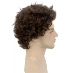 Herrmode Kort fluffigt lockigt hår Peruk Cosplay Party Syntetiska helperuker><noscript><img width=