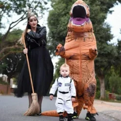 Hett! 2025 Uppblåsbar T-Rex Dinosaurie Kostym Halloween Maskerad för Vuxna (Brun)[ca]{bt}> Dräkter