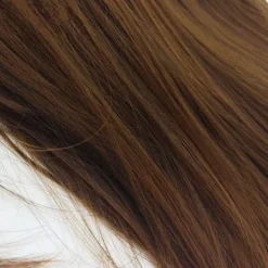 LBSS Hög temperatur Wire Peruk med Air Bangs Långt rakt tvåfärgat hår för kvinnor> Peruker