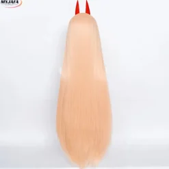 Högkvalitativ Anime Makima Power Cosplay Peruk Lång Orange Rosa Värmebeständig Syntetiskt Hår Party Rollspel Peruker + Perukmössa + Horn (HK) One Size | Fyndiq><noscript><img width=