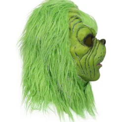 Högkvalitativ Grinch Mask Jul Grön Monster Mask Jul Grinch Kostym Mask med Julhatt Roliga Jul Cosplay Party Rekvisita Pälsmask - DSW> Masker