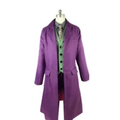 Högkvalitativ Heath Ledger Cosplay Kostym Halloween Herr Film The Dark Knight Joker Kostym Lila Jacka Kompletta Set-Xin 3XL><noscript><img width=
