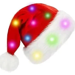 Högkvalitativ LED-Mössa rolig mössa Plysch Tomtemössa Lysande Roliga Mössor för Barn Vuxna Inbyggda Lampor Röd Tomtemössa Klassisk Cosplay-Mössa, Mössa för Ad | Fyndiq> Huvudbonader