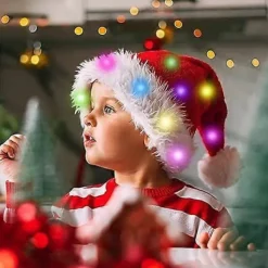 Högkvalitativ LED-Mössa rolig mössa Plysch Tomtemössa Lysande Roliga Mössor för Barn Vuxna Inbyggda Lampor Röd Tomtemössa Klassisk Cosplay-Mössa, Mössa för Ad | Fyndiq><noscript><img width=