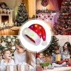 Högkvalitativ LED-Mössa rolig mössa Plysch Tomtemössa Lysande Roliga Mössor för Barn Vuxna Inbyggda Lampor Röd Tomtemössa Klassisk Cosplay-Mössa, Mössa för Ad | Fyndiq><noscript><img width=