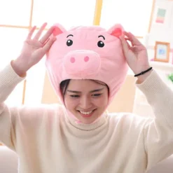 Högtidshatt Rosa Söt Plysch Gris Huvudskydd Gris Hatt Plysch Huvudskydd Foto Rekvisita><noscript><img width=