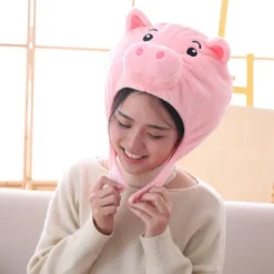 Högtidshatt Rosa Söt Plysch Gris Huvudskydd Gris Hatt Plysch Huvudskydd Foto Rekvisita><noscript><img width=